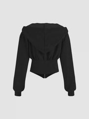 Solid Hooded Corset Hoodie