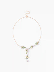 Flower & Faux Pearl Decor Necklace
