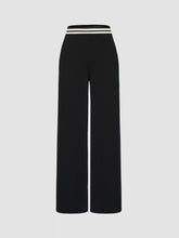 Contrasting Knitted Wide Leg Trousers