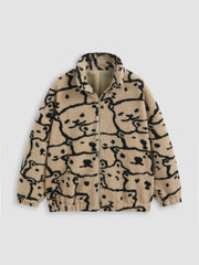All Over Print Faux Fur Jacket Curve & Plus
