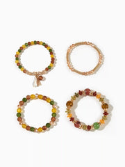 4pcs Artificial Crystal Beaded Bracelet