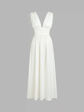 V-neck Ruffle Backless Maxi Dress