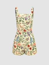 Lightweight Corduroy Floral Button Romper