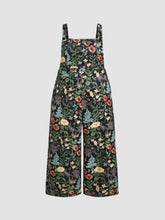 Lightweight Corduroy Floral Pocket Wide Leg Jumpsuit Curve & Plus