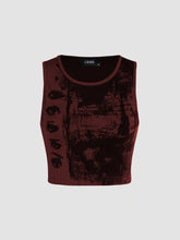 Eye Pattern Sleeveless Tank Top