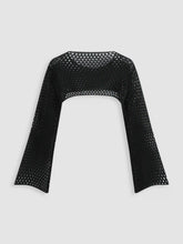 Midnight Veil Ultra-Cropped Long Sleeve Shrug Curve & Plus