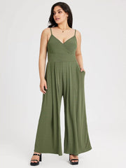 V-neck Cami Wide Leg Jumpsuit Curve & Plus