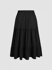 Ruffle Elastic Waist Maxi Skirt Curve & Plus