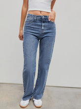 Honey Denim Mid Rise Solid Straight Leg Jeans