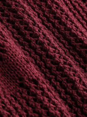 Solid Hollow Out Knit Knotted Cardigan