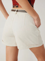 Belted High Waist Trouser Short