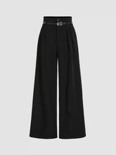 Belted High Waisted Pleated Trousers