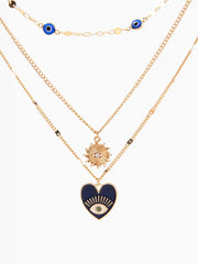 3pcs Eye Charm Decor Necklace