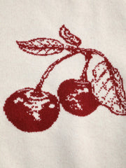 Jersey Round Neckline Cherry Graphic Contrasting Binding Vest