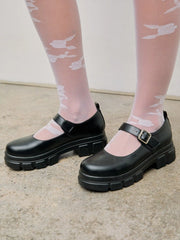 Chunky Heeled Strap Mary Jane Shoes