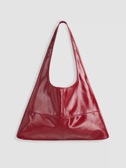 Solid Faux Leather Large Capacity Tote Shopper Bag