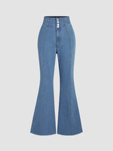 Stretch Denim High Waist Flared Jeans