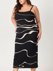 Knit Striped Cami Maxi Dress Curve & Plus