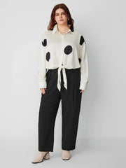 High Waist Solid Tapered Trousers Curve & Plus