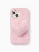 Heart Decor Furry Phone Case