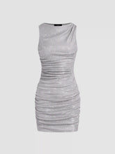 Star Glitter Ruched Mini Dress