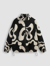 Oversized Printed Fleece Zip Up Jacket