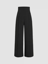 Petite Solid High Waist Knitted Wide Leg Trousers