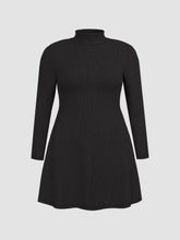 High Neck Solid Mini Dress Curve & Plus