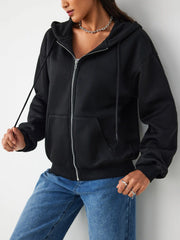 Terry Long Sleeve Zipper Hoodie