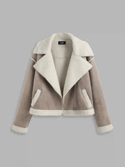 Faux Sherpa Oversized Biker Jacket