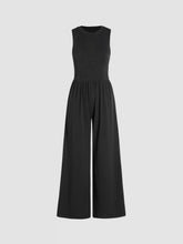 Solid Sleeveless Wide Leg Jumpsuit