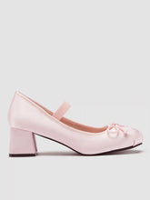 Bowknot Decor Satin Heeled Mary Jane Shoes