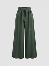Drawstring Pull-on Wide Leg Pants