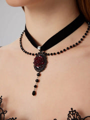 Gothic Rose Design Pendant Necklace