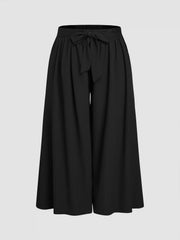 High Rise Bowknot Wide Leg Trousers Curve & Plus