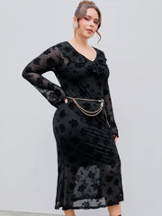 Mesh Sweetheart Rose Belted Maxi Dress Curve & Plus