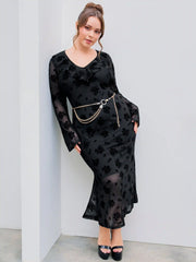 Mesh Sweetheart Rose Belted Maxi Dress Curve & Plus