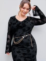 Mesh Sweetheart Rose Belted Maxi Dress Curve & Plus