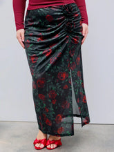 Mesh Mid Rise Floral Split Maxi Skirt Curve & Plus