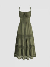 Lace Trim Tiered Cami Maxi Dress