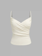 V-neck Solid Ruched Cami Top