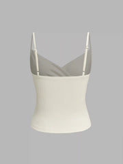 V-neck Solid Ruched Cami Top