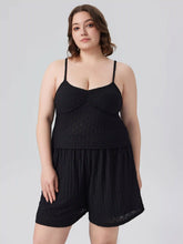 Lace Ruched Crop Cami Top & Shorts Loungewear Set Curve & Plus