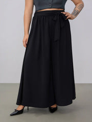 High Rise Bowknot Wide Leg Trousers Curve & Plus