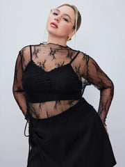 Lace Long Sleeve Top Curve & Plus
