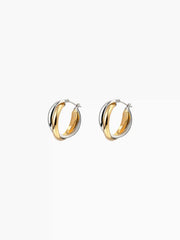 TWISTED TWO-TONE HOOP EARRINGS