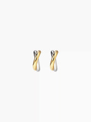 TWISTED TWO-TONE HOOP EARRINGS