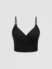 Mesh High Neck Solid Tank Top & Crop Cami Top