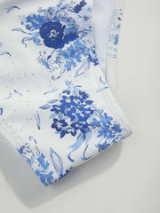 V-neck Floral Underwire Cheeky Shaping Bikini Set With Sarong Curve & Plus