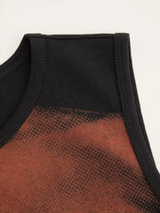 Round Neckline Graphic Tank Crop Top Curve & Plus
